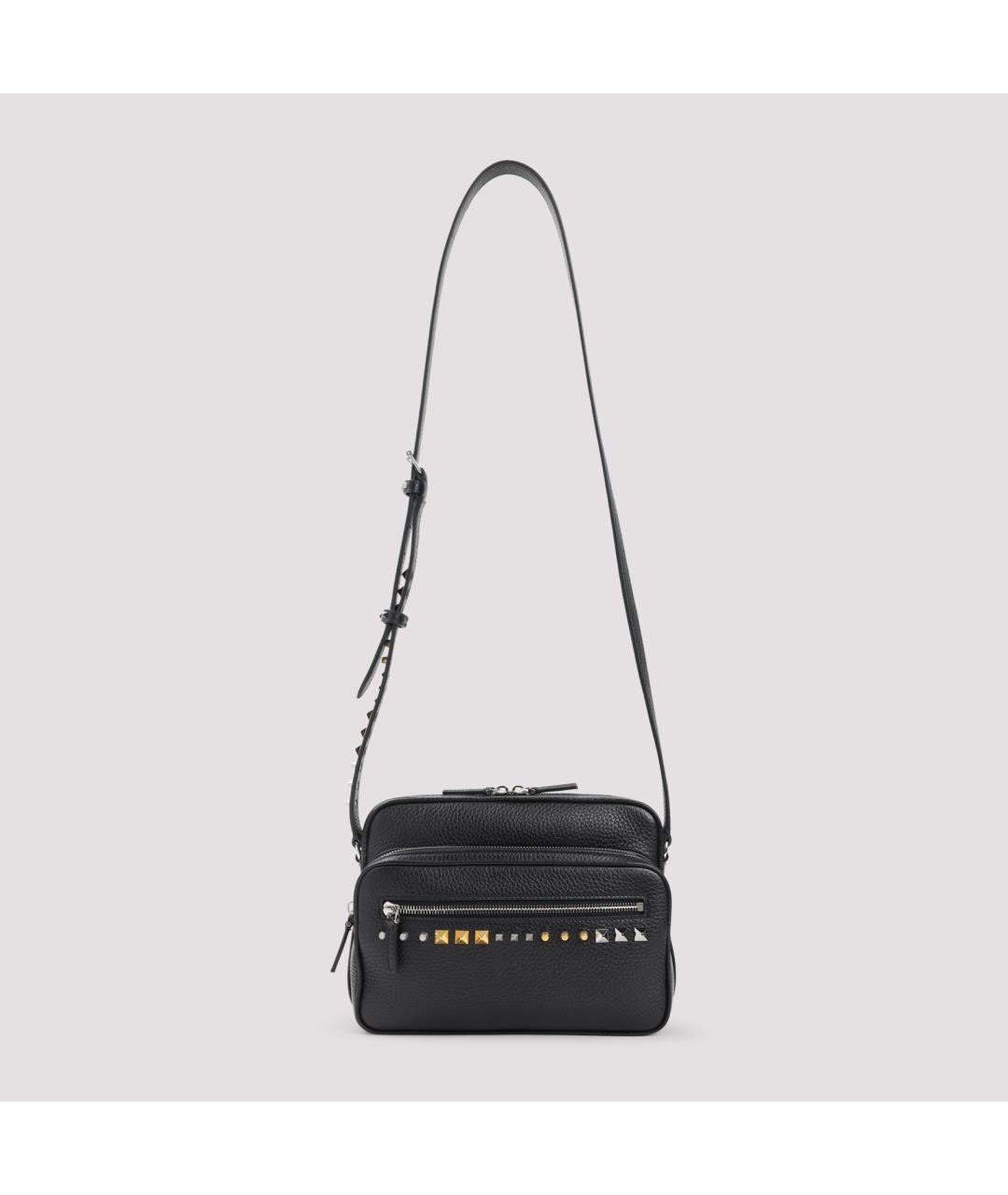 VALENTINO Черная кожаная сумка на плечо, фото 2