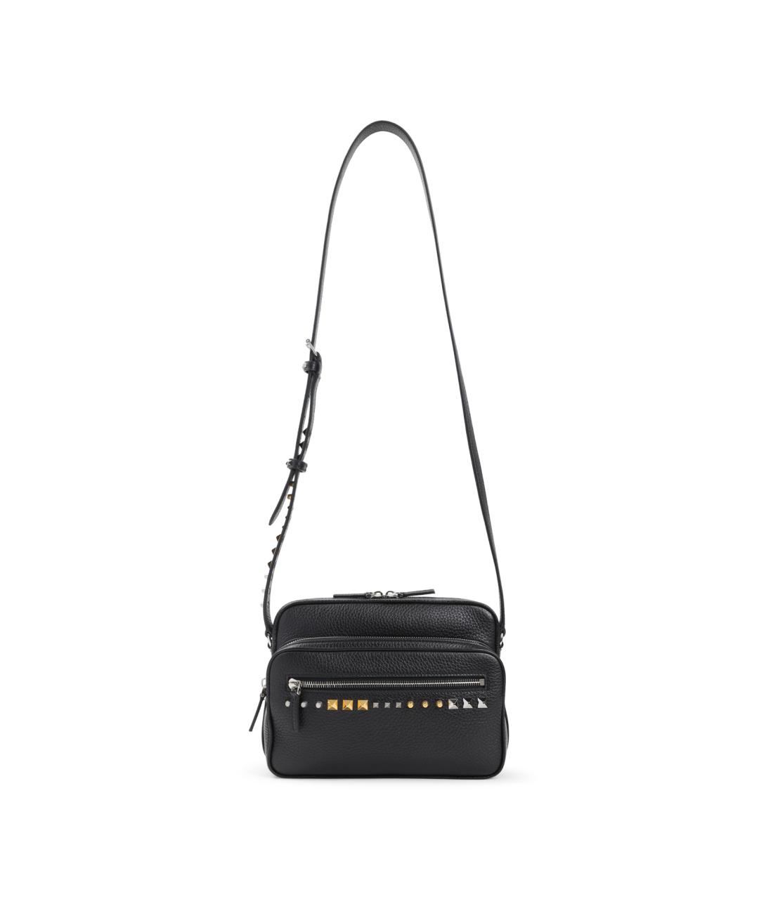VALENTINO Черная кожаная сумка на плечо, фото 1