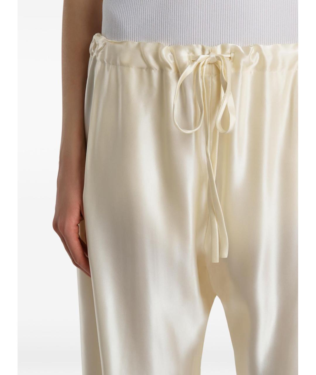 KHAITE Бежевые вискозные прямые брюки, фото 2