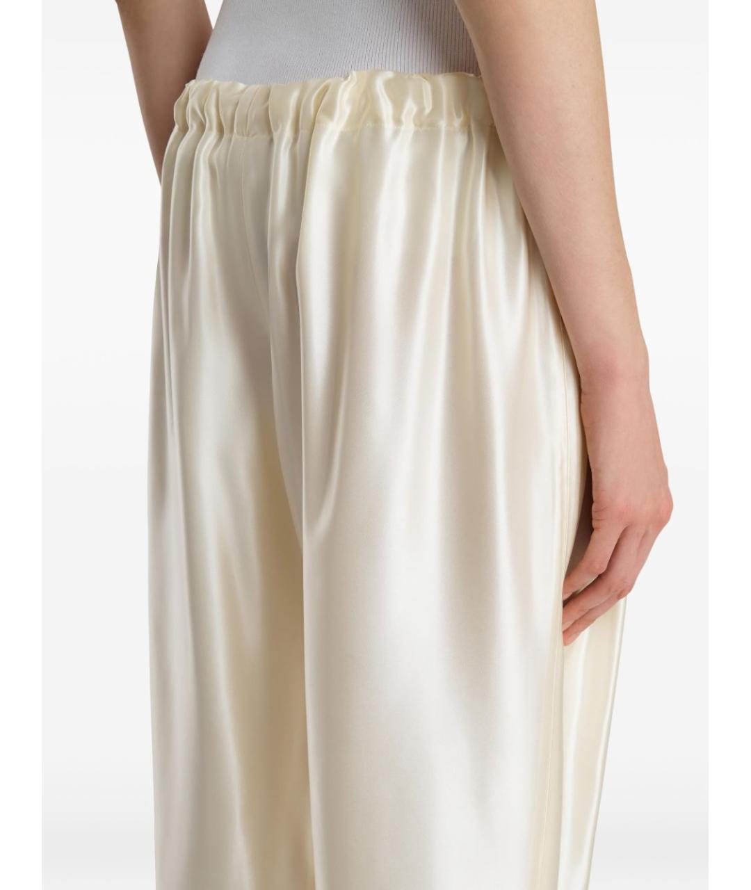 KHAITE Бежевые вискозные прямые брюки, фото 3