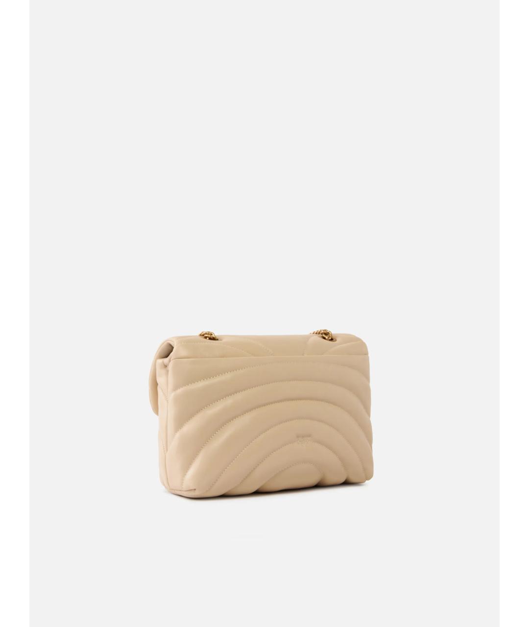 PINKO Бежевая кожаная сумка через плечо, фото 3