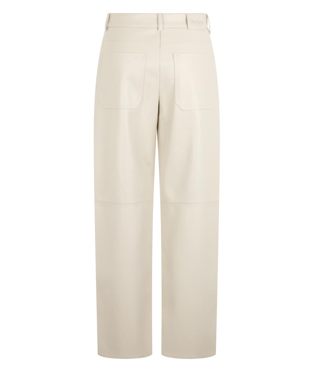 'S MAX MARA Бежевые полиэстеровые прямые брюки, фото 2