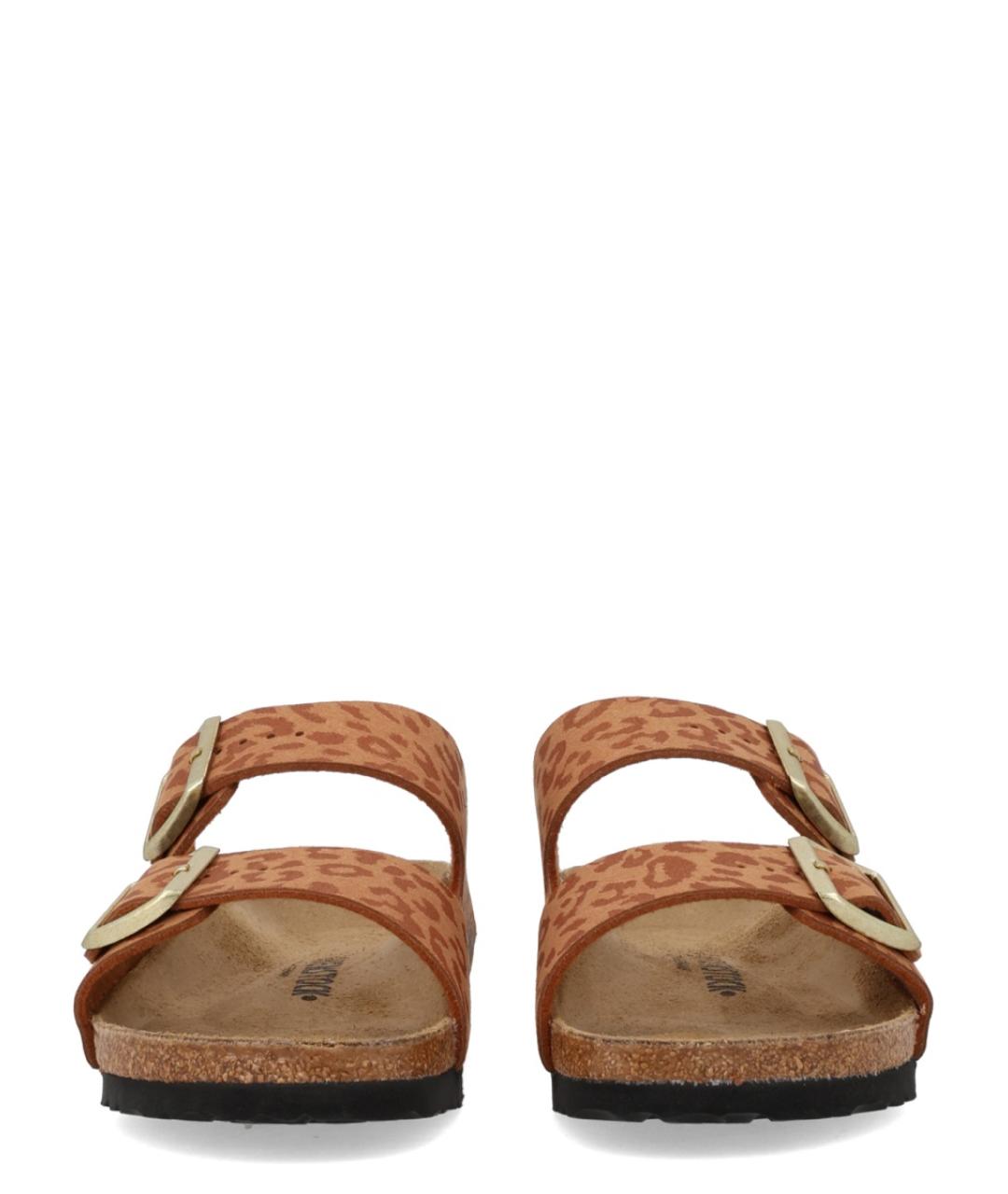 BIRKENSTOCK Коричневые кожаные шлепанцы, фото 3