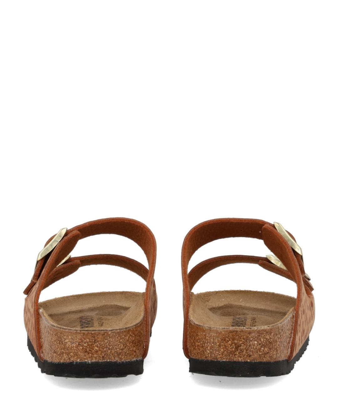 BIRKENSTOCK Коричневые кожаные шлепанцы, фото 4