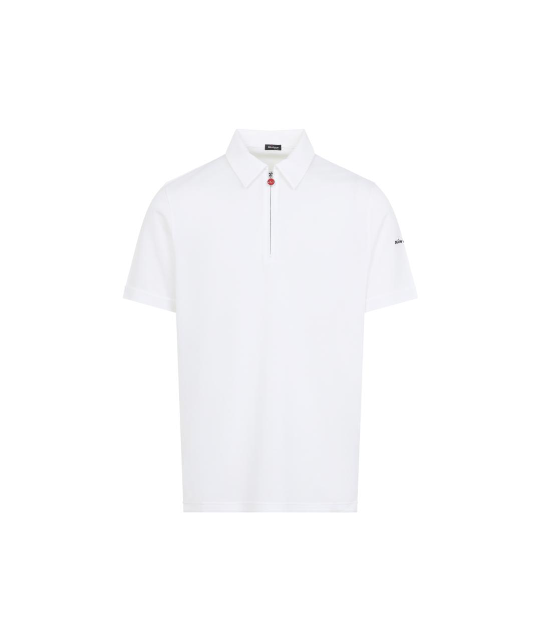 KITON Белое хлопковое поло с коротким рукавом, фото 1
