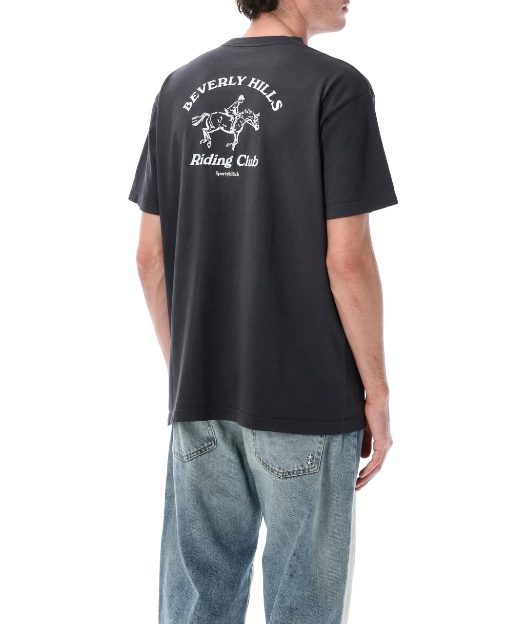 SPORTY AND RICH Серая хлопковая футболка, фото 2