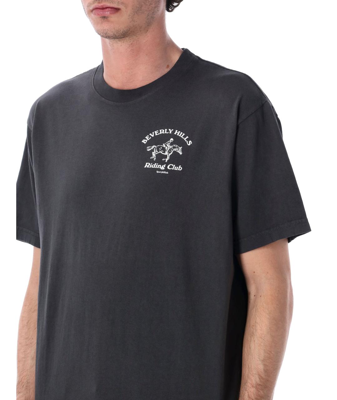 SPORTY AND RICH Серая хлопковая футболка, фото 3