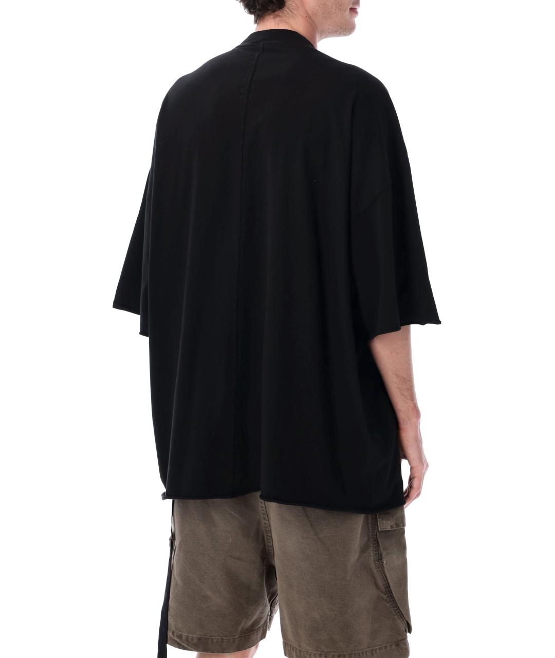 RICK OWENS Черная хлопковая футболка, фото 2