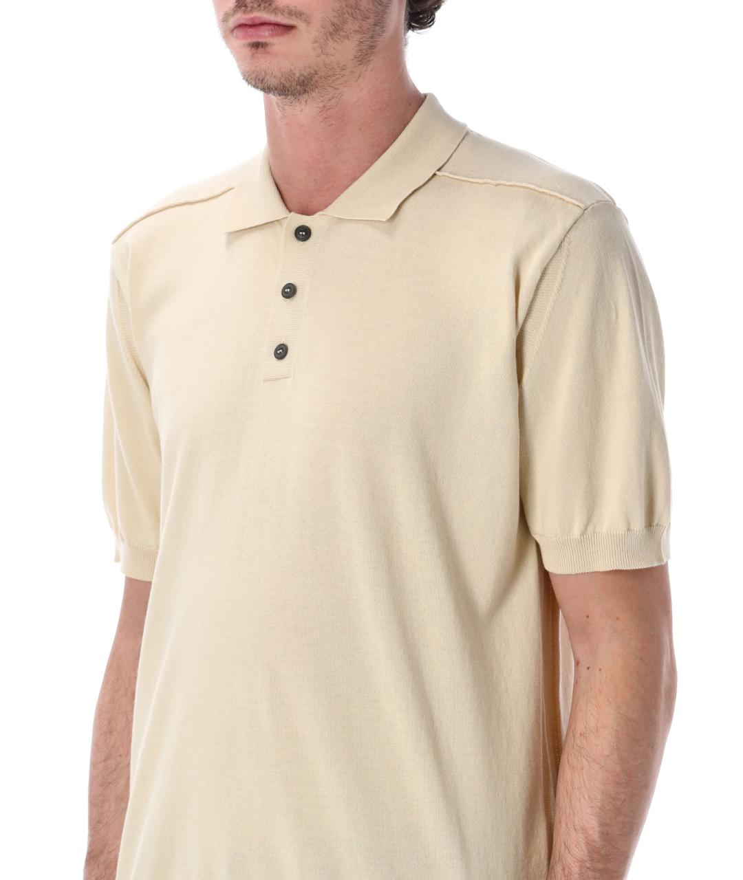 CP COMPANY Бежевое хлопковое поло с коротким рукавом, фото 3