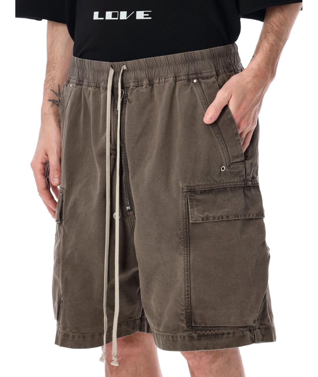 RICK OWENS Серые хлопковые шорты, фото 3