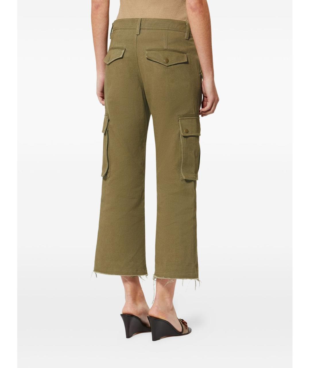 ISABEL MARANT Хаки шерстяные прямые брюки, фото 4