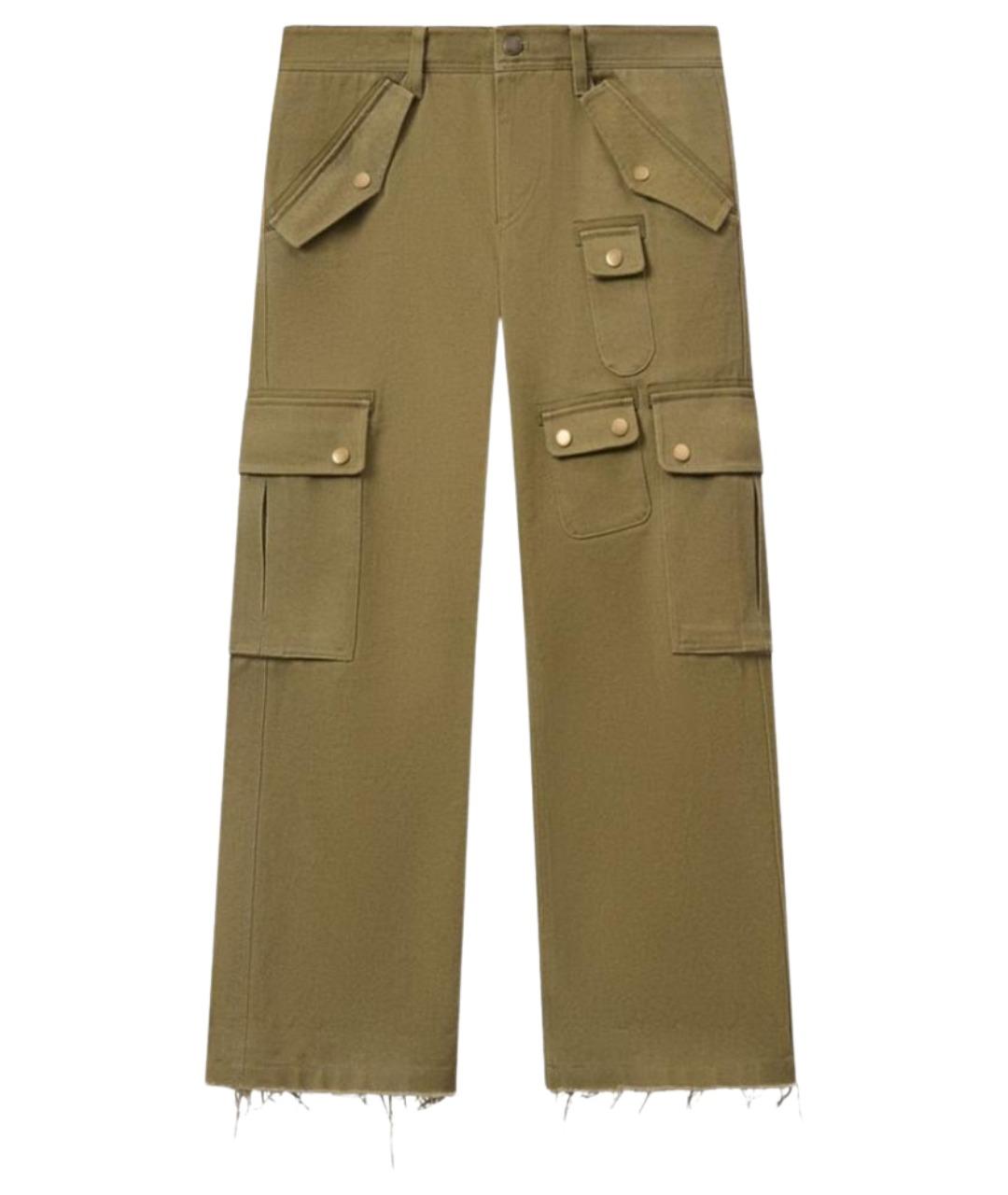 ISABEL MARANT Хаки шерстяные прямые брюки, фото 1