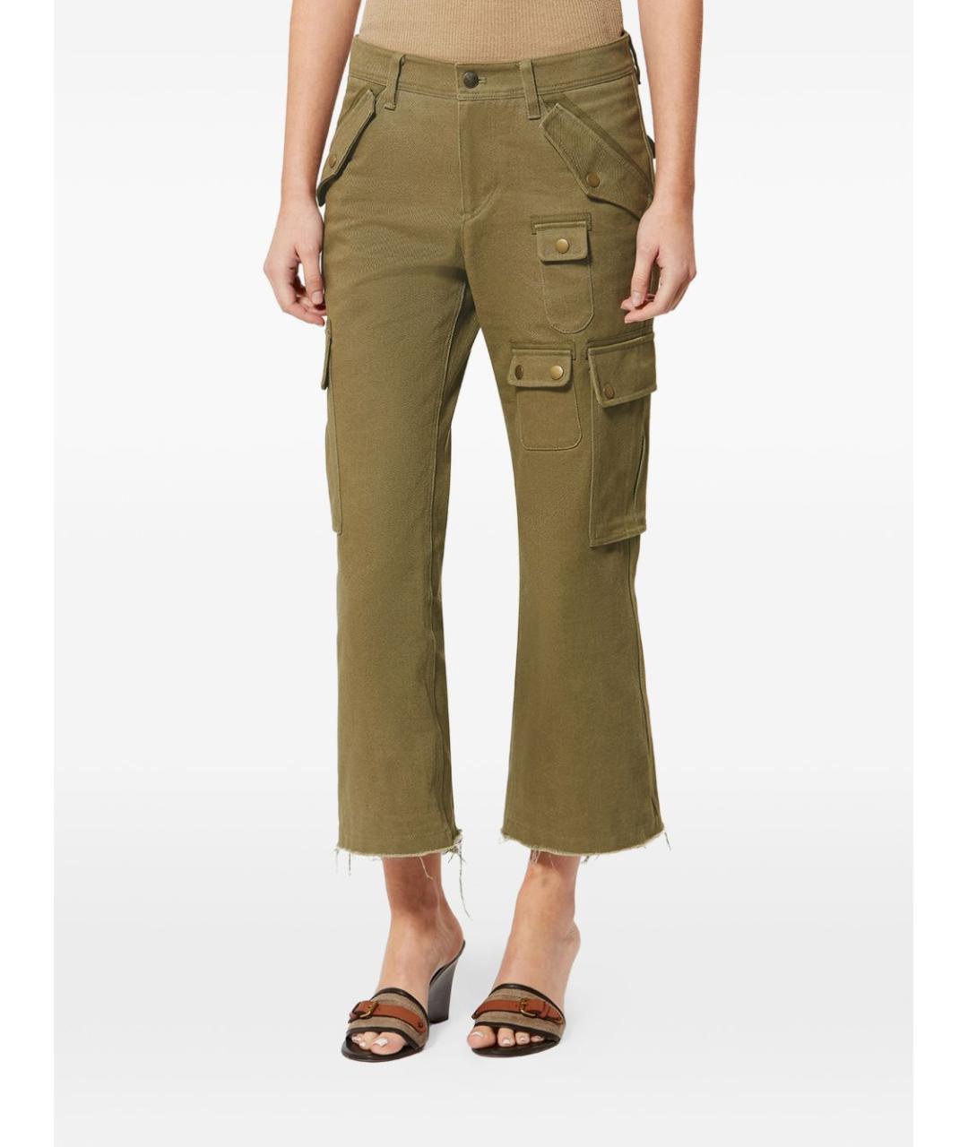 ISABEL MARANT Хаки шерстяные прямые брюки, фото 2