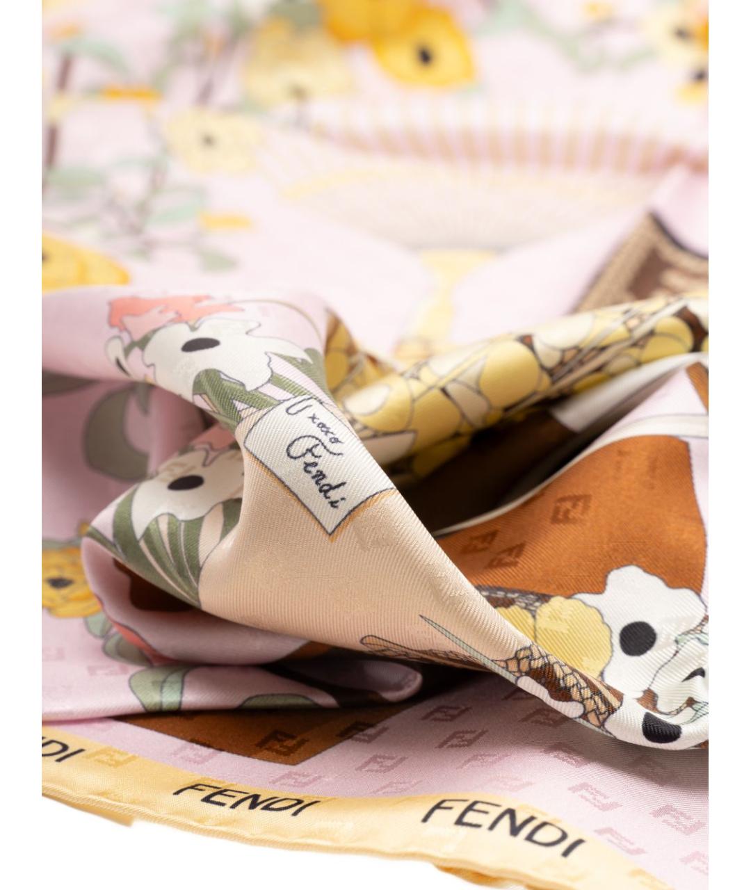 FENDI Мульти шелковый платок, фото 5