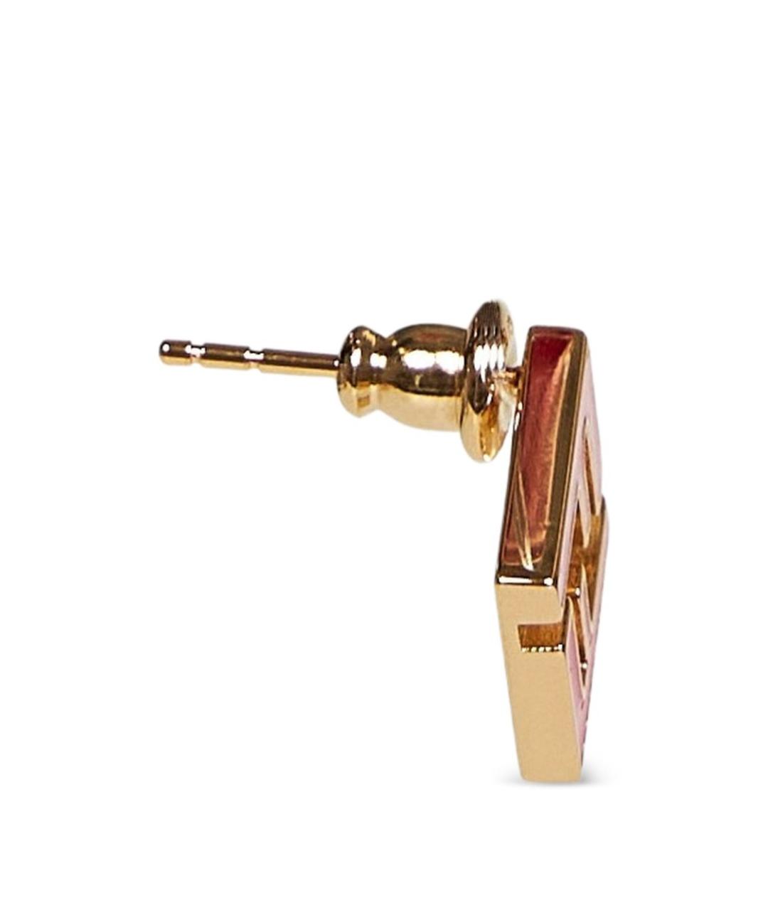 FENDI Розовые металлические серьги, фото 2