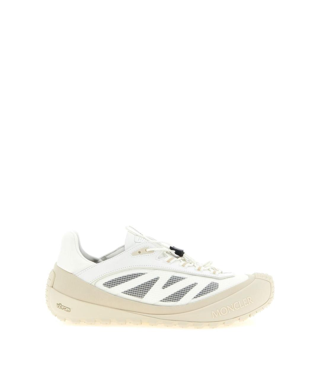 MONCLER Белые синтетические низкие кроссовки / кеды, фото 1