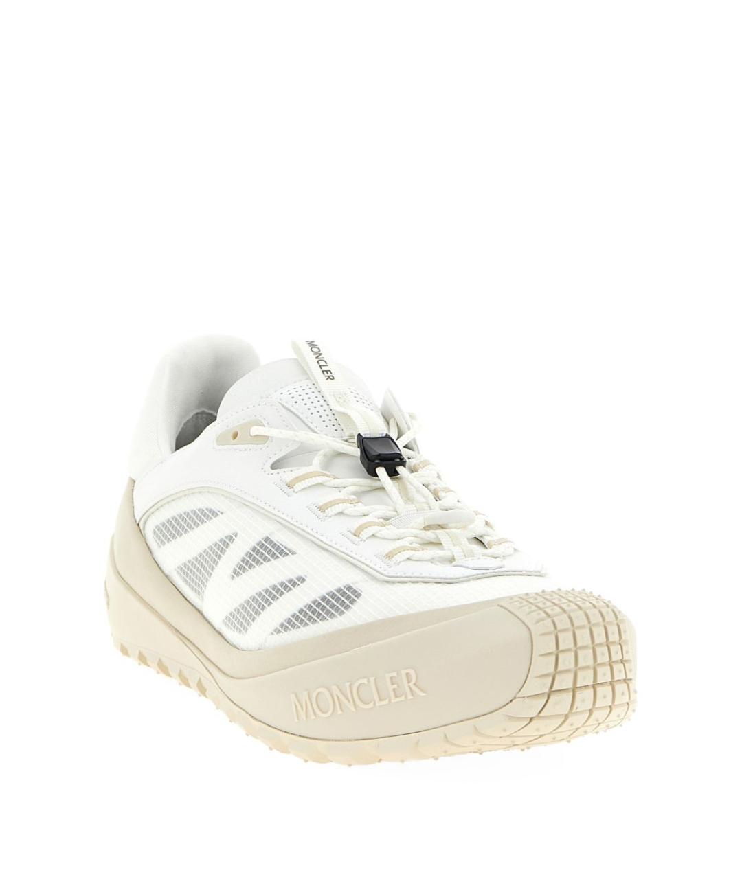 MONCLER Белые синтетические низкие кроссовки / кеды, фото 3