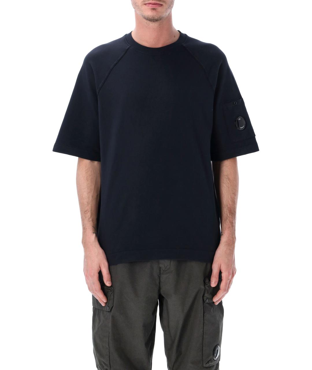 CP COMPANY Темно-синяя хлопковая футболка, фото 1