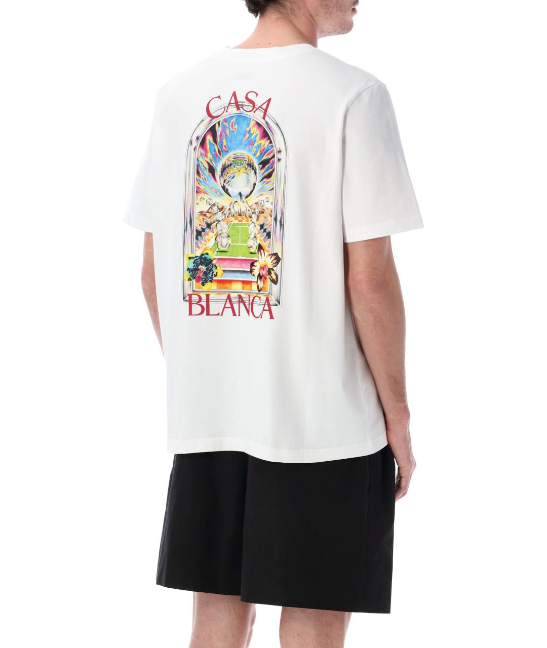 CASABLANCA Белая хлопковая футболка, фото 2
