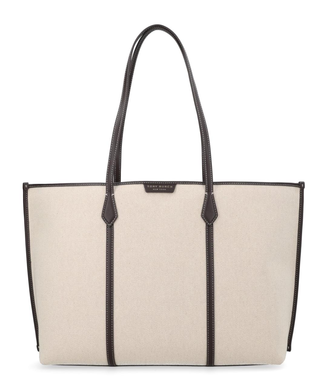 TORY BURCH Бежевая тканевая сумка тоут, фото 1