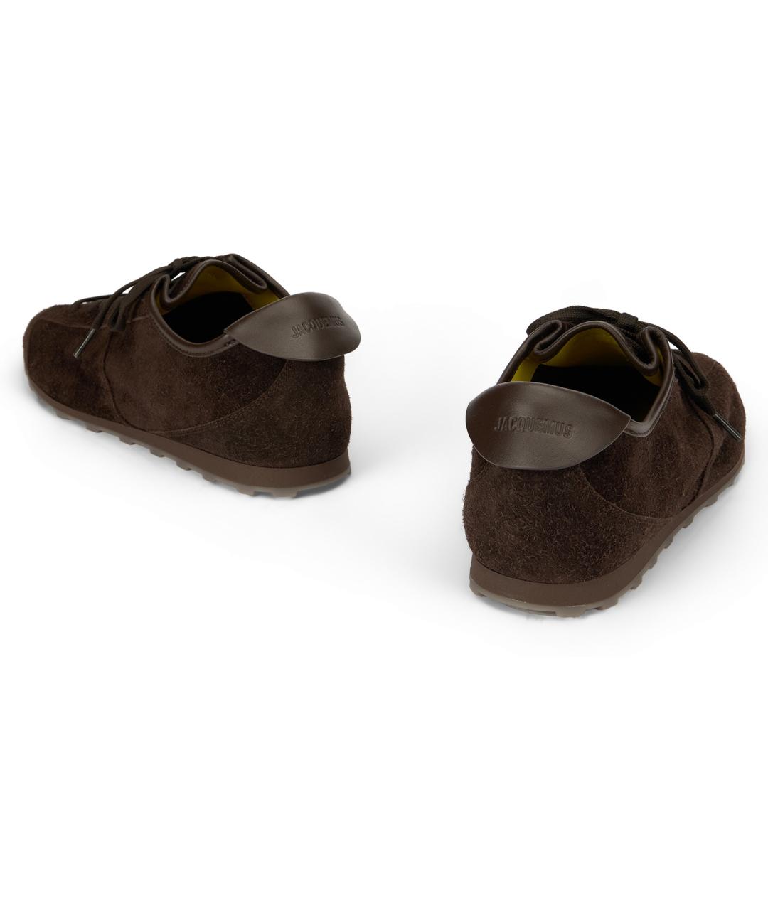 JACQUEMUS Коричневые замшевые низкие кроссовки / кеды, фото 4