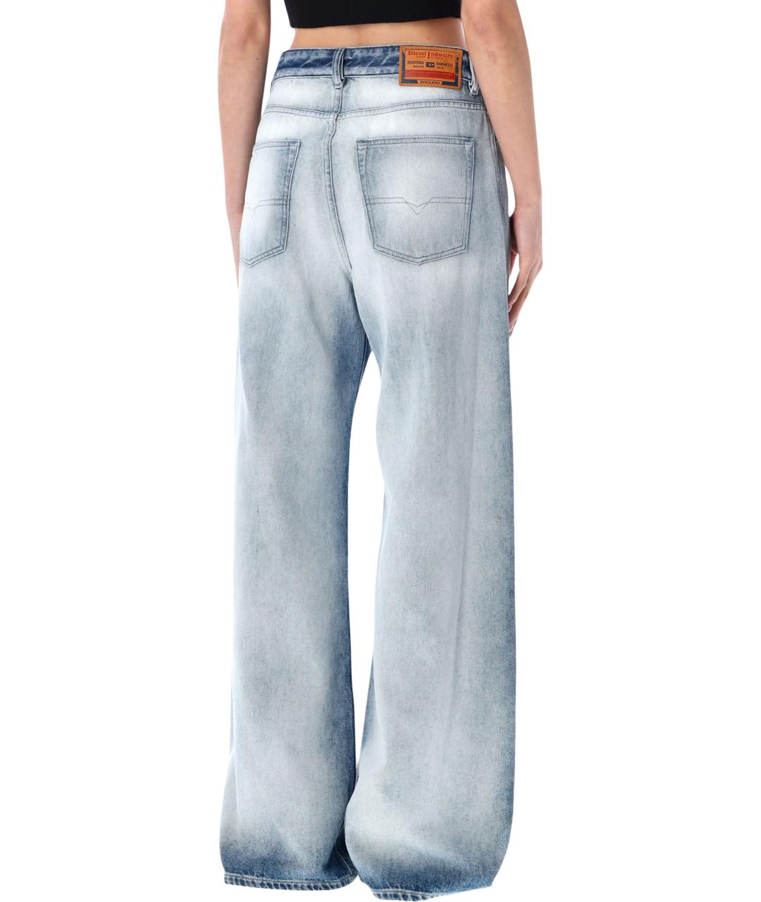 DIESEL Голубые хлопковые прямые джинсы, фото 2