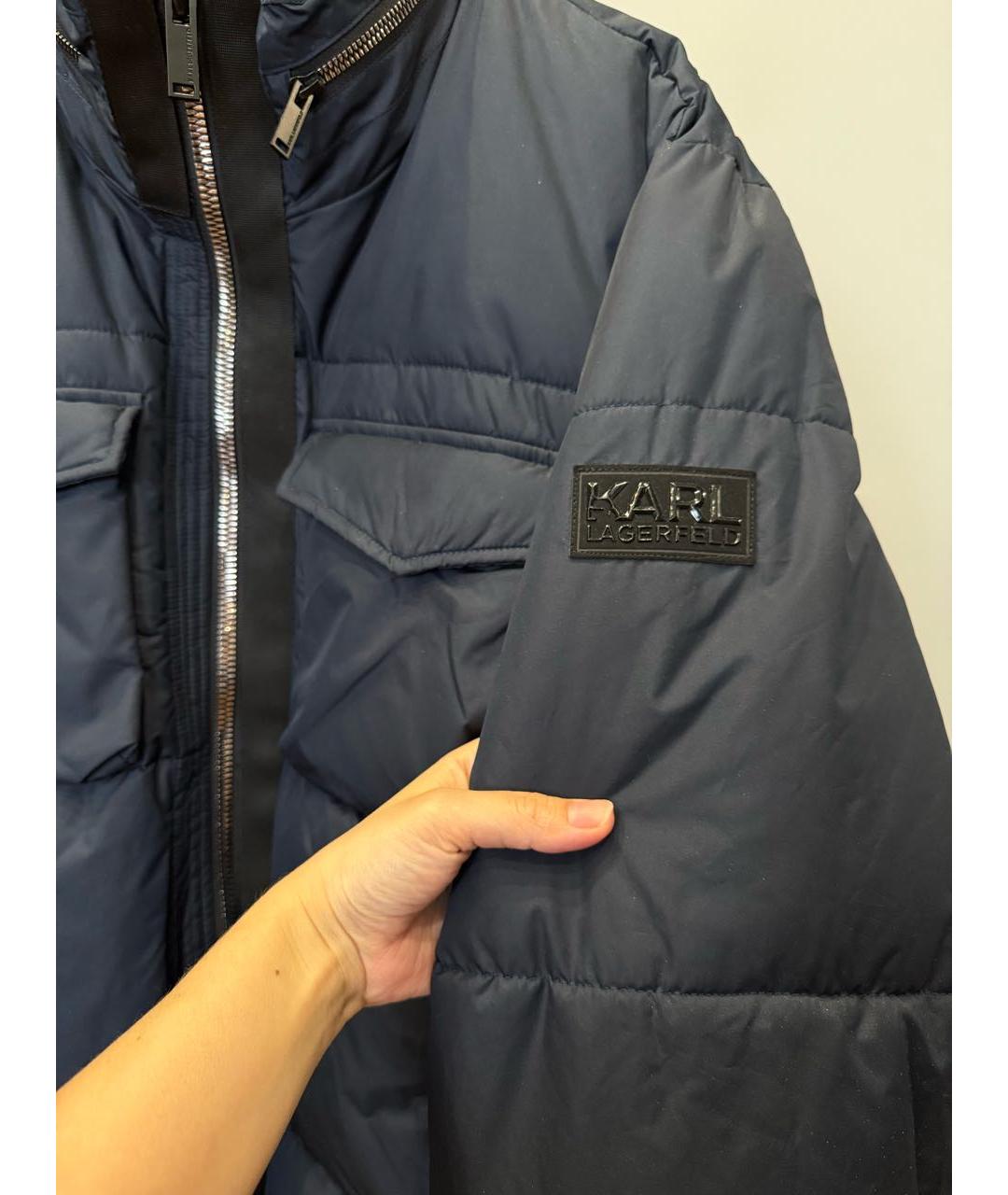 KARL LAGERFELD Темно-синяя полиэстеровая куртка, фото 4
