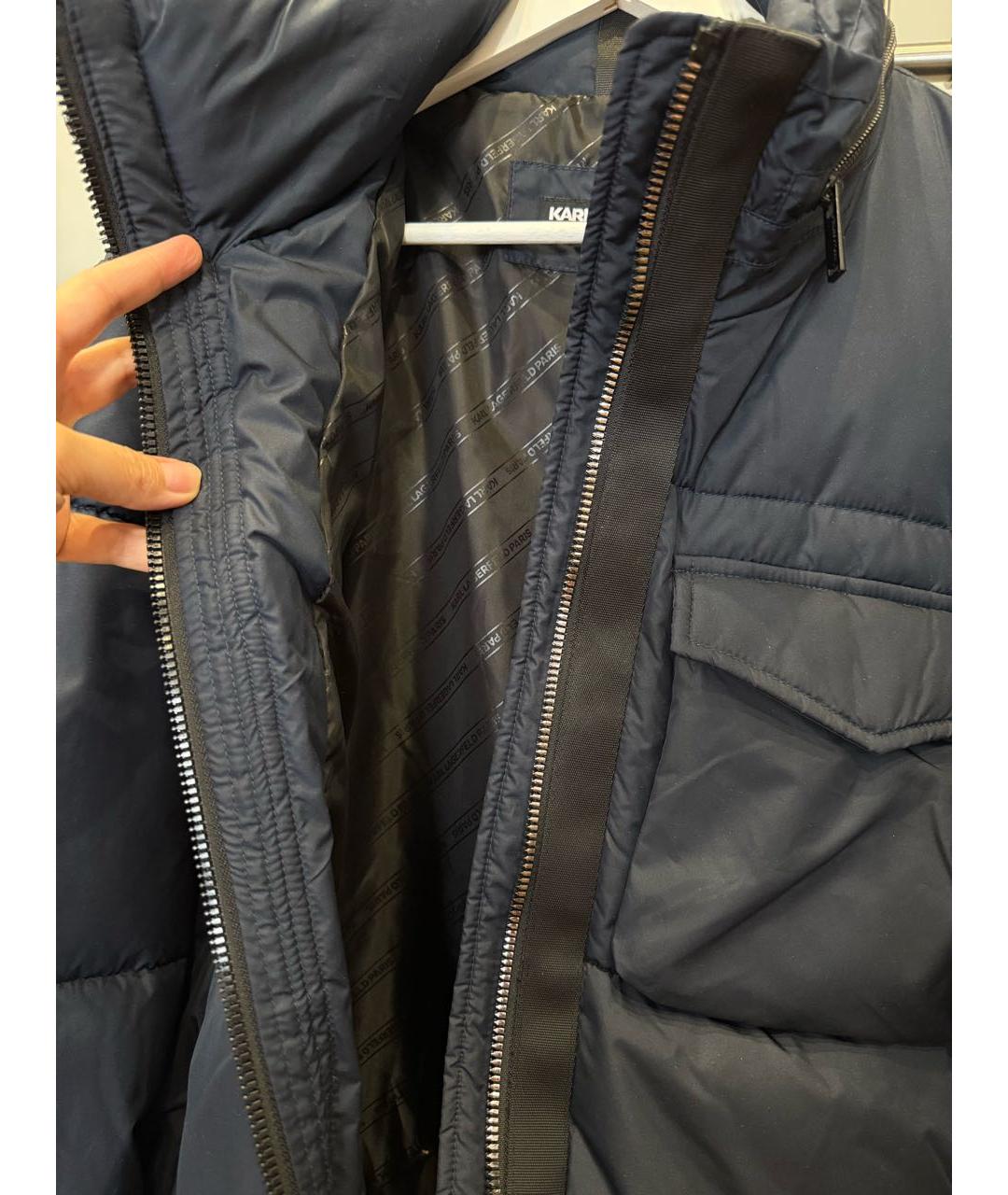 KARL LAGERFELD Темно-синяя полиэстеровая куртка, фото 3