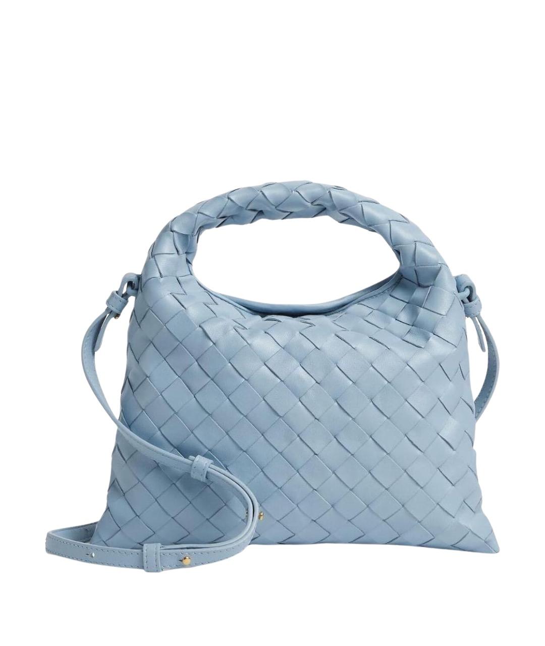 BOTTEGA VENETA Голубая кожаная сумка с короткими ручками, фото 1