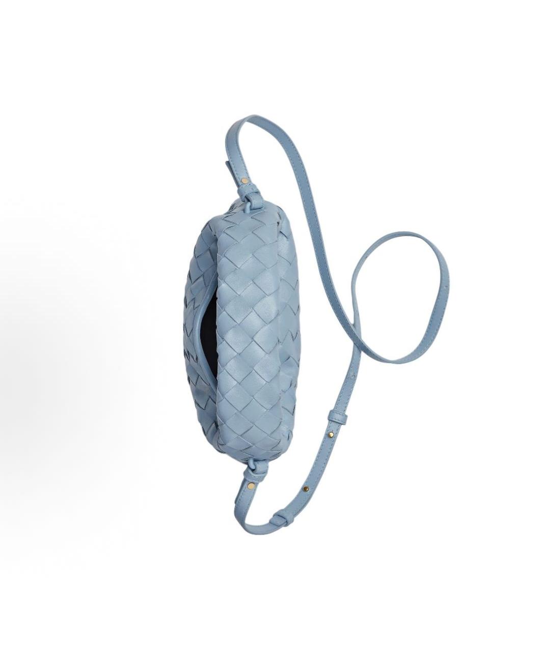 BOTTEGA VENETA Голубая кожаная сумка с короткими ручками, фото 4