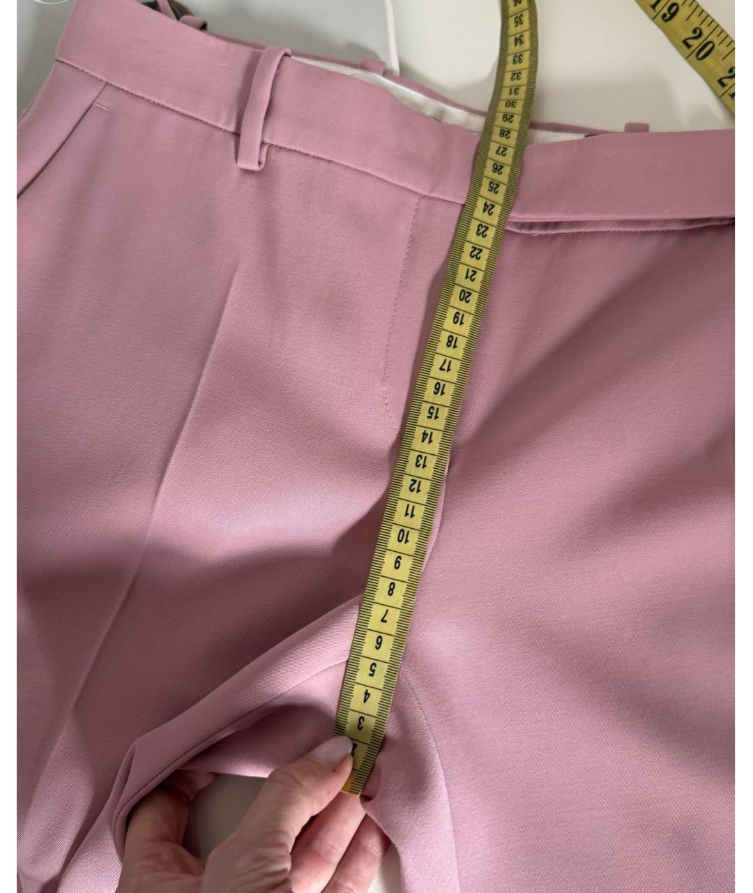 ALEXANDER MCQUEEN Розовые вискозные прямые брюки, фото 7