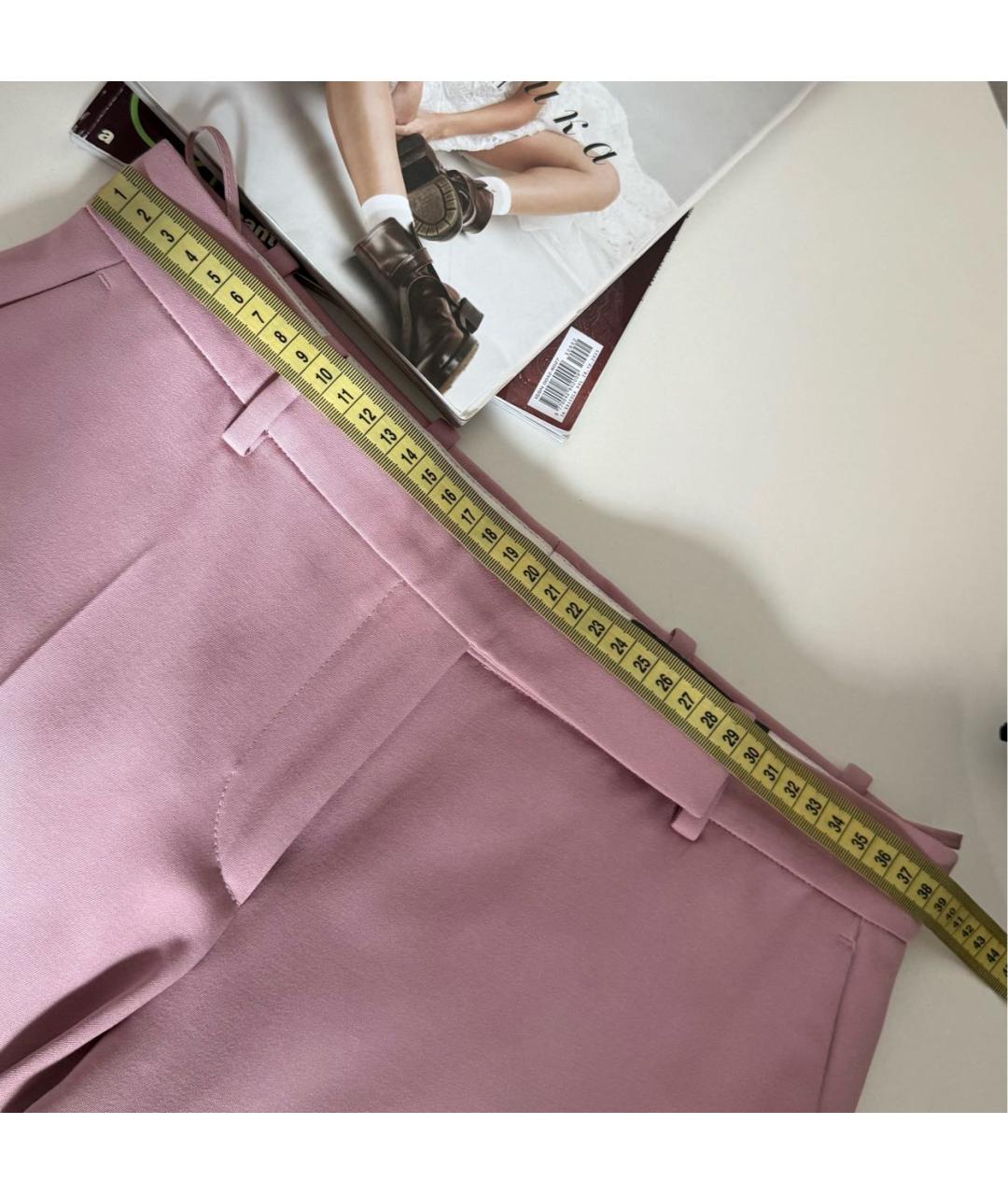 ALEXANDER MCQUEEN Розовые вискозные прямые брюки, фото 5