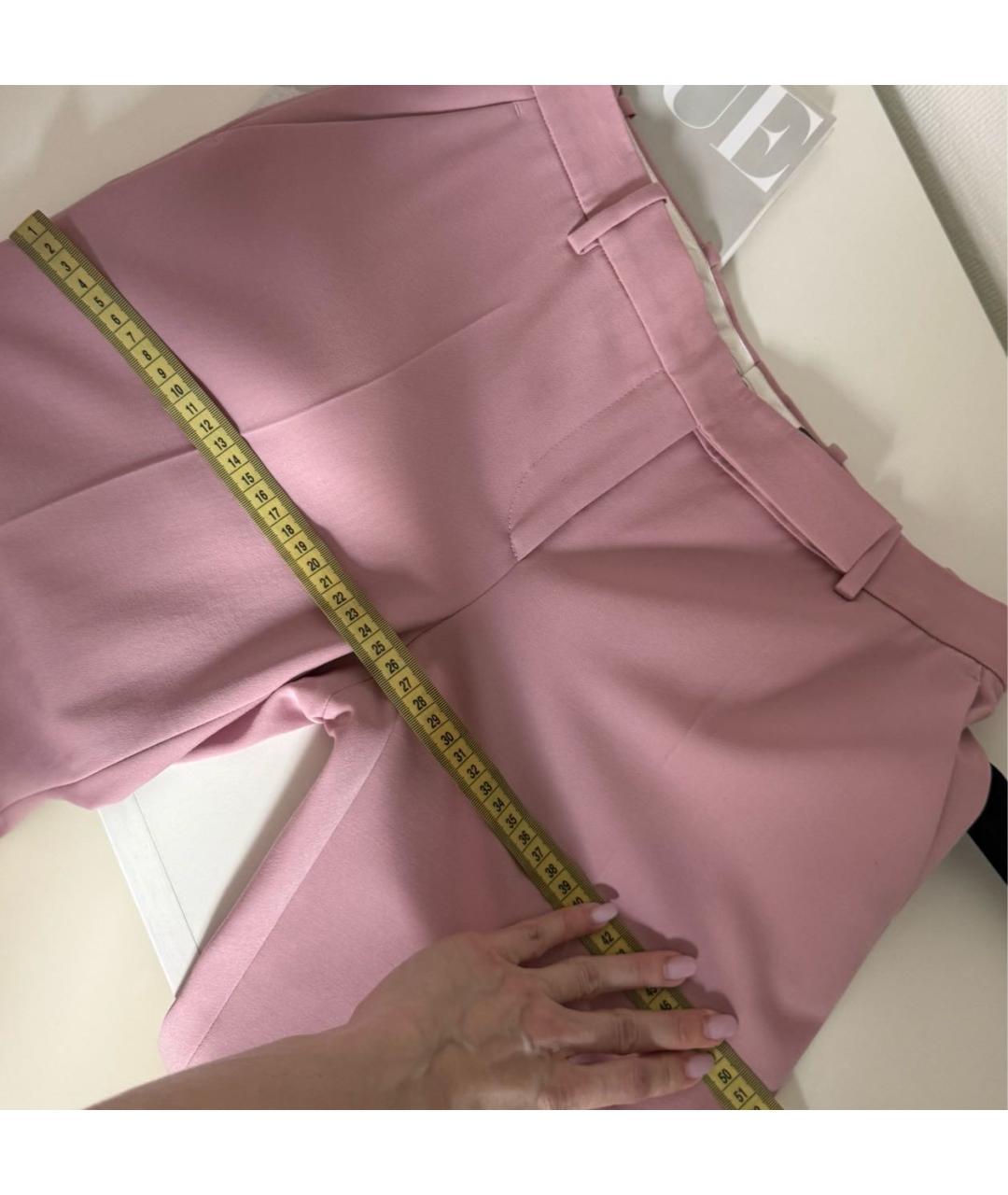 ALEXANDER MCQUEEN Розовые вискозные прямые брюки, фото 6