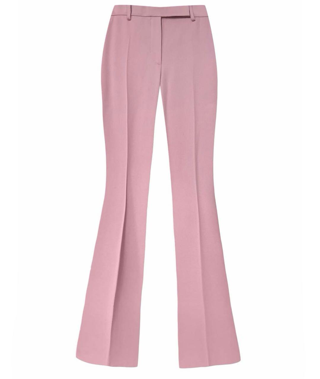 ALEXANDER MCQUEEN Розовые вискозные прямые брюки, фото 9