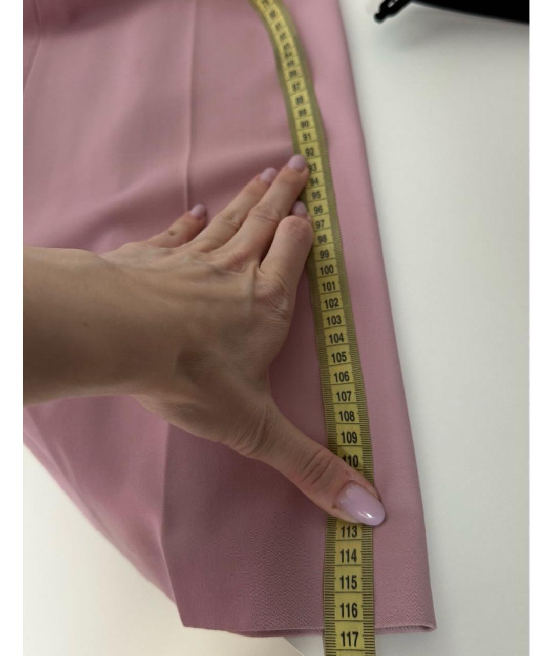 ALEXANDER MCQUEEN Розовые вискозные прямые брюки, фото 8