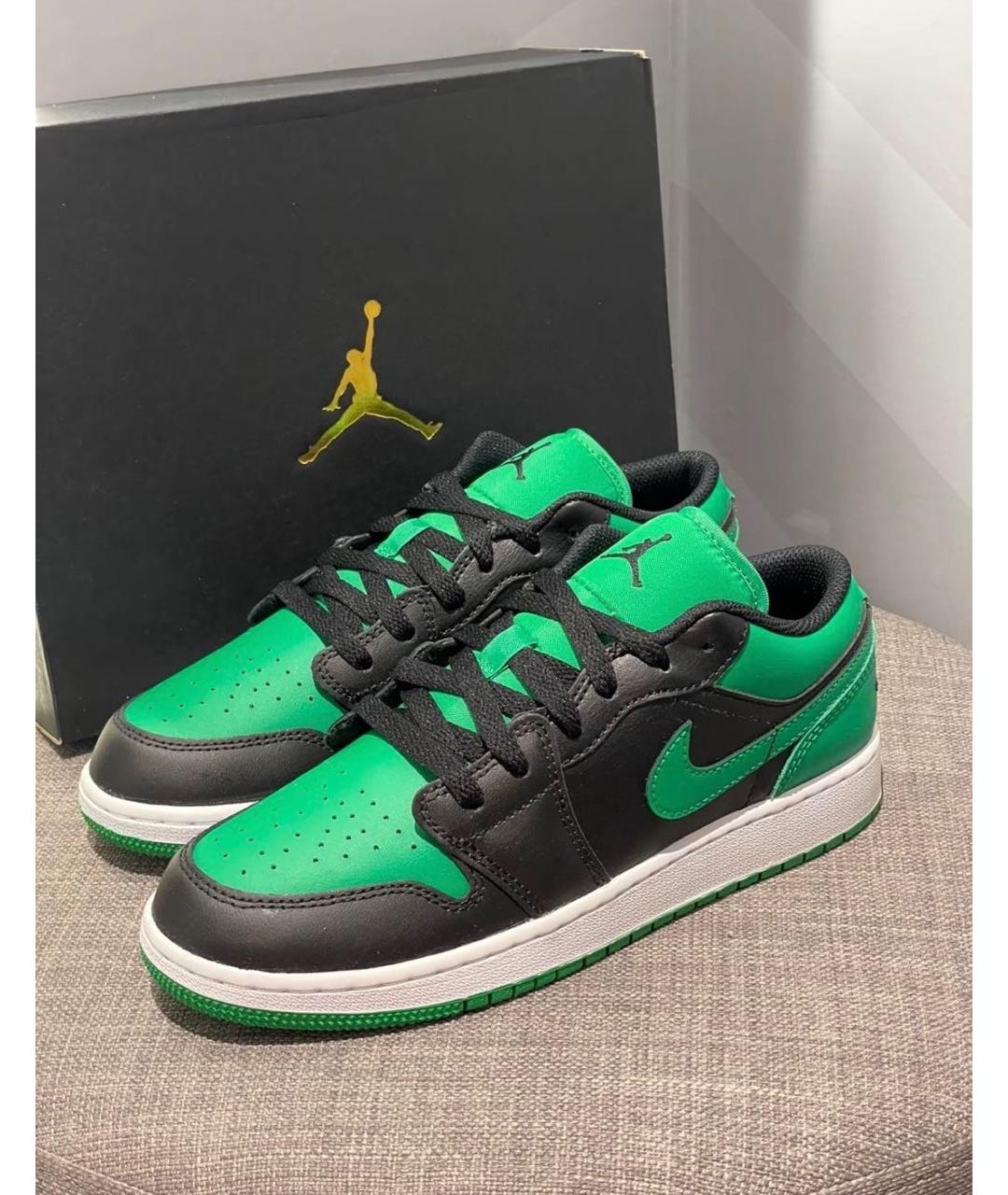 JORDAN Зеленые кожаные кроссовки, фото 2