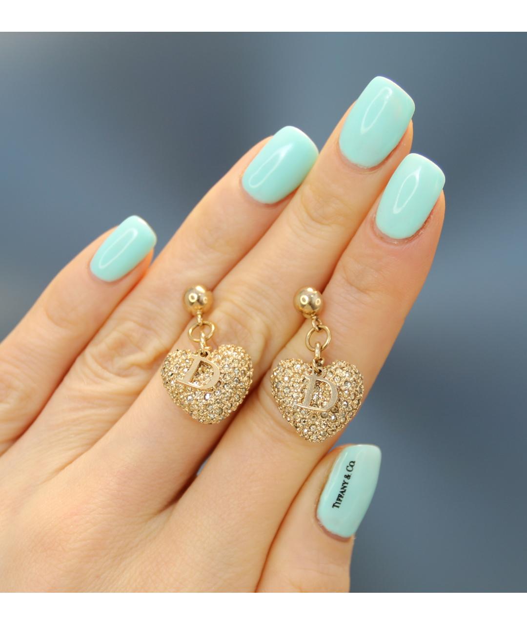 CHRISTIAN DIOR Золотые позолоченные серьги, фото 2