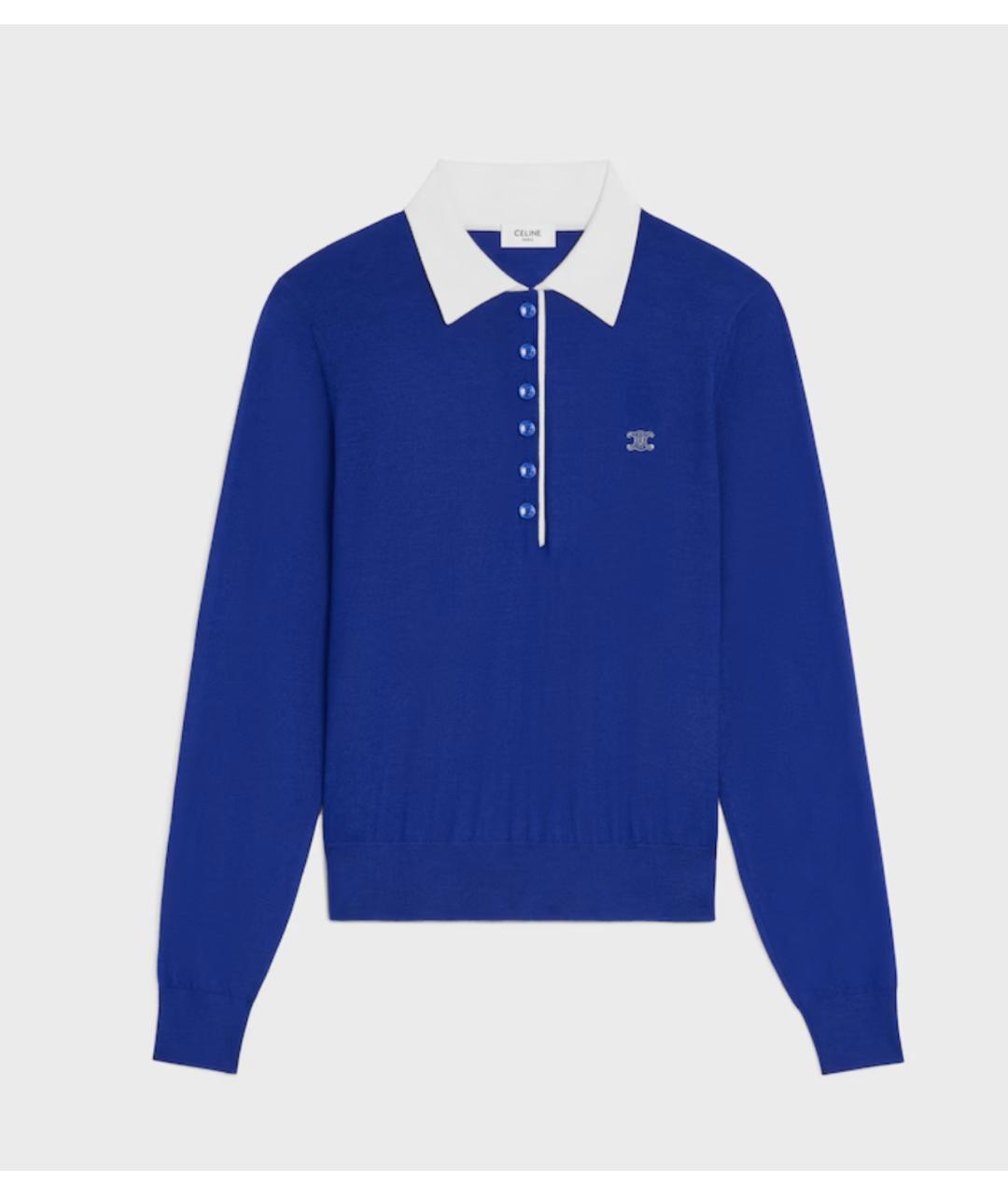 CELINE Синий кашемировый джемпер / свитер, фото 5