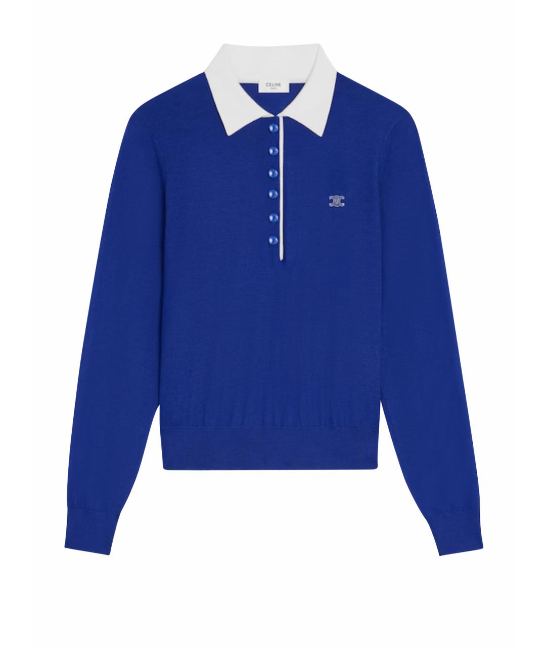 CELINE Синий кашемировый джемпер / свитер, фото 1