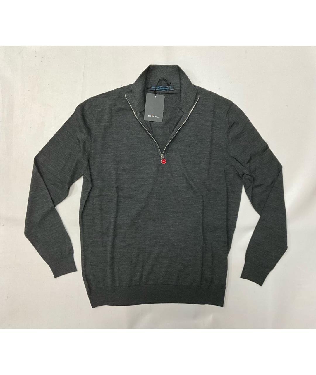 KITON Серый шерстяной джемпер / свитер, фото 4