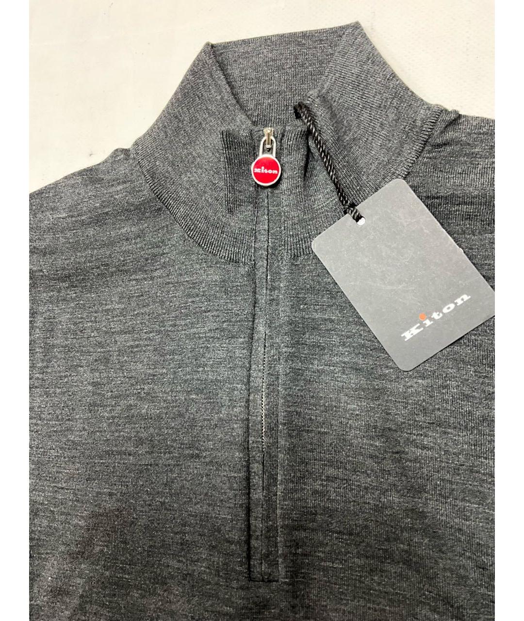KITON Серый шерстяной джемпер / свитер, фото 2