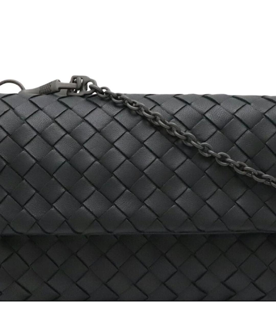 BOTTEGA VENETA Черная кожаная сумка через плечо, фото 5