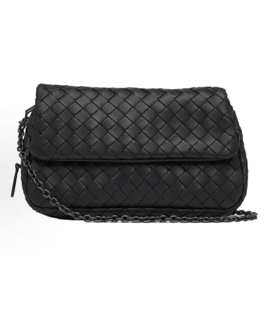 BOTTEGA VENETA Черная кожаная сумка через плечо, фото 2