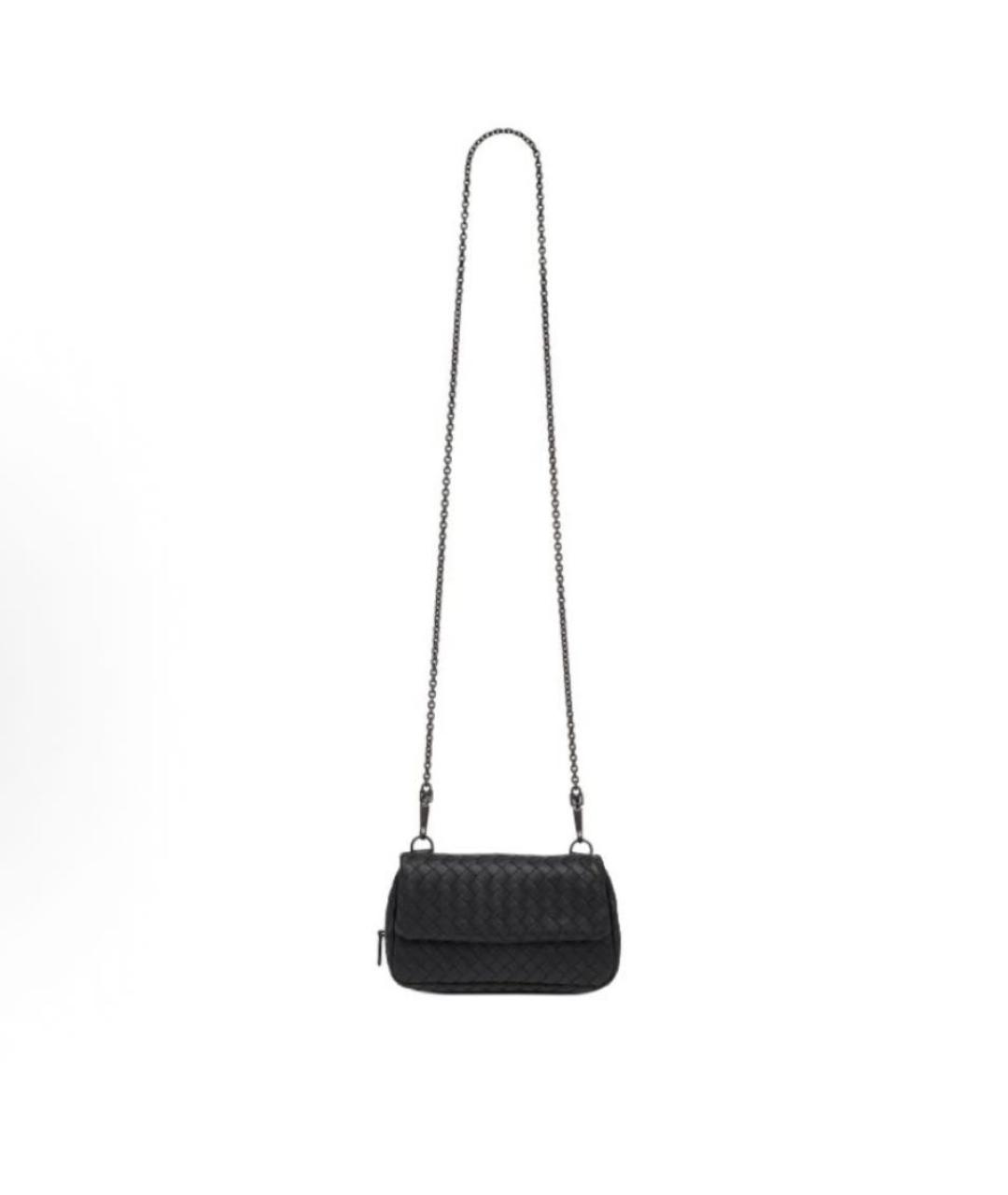 BOTTEGA VENETA Черная кожаная сумка через плечо, фото 3