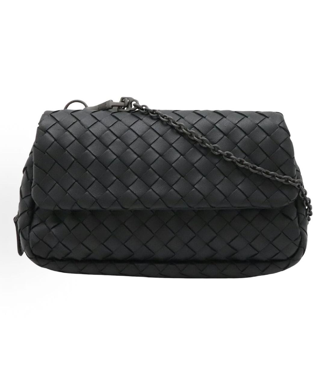 BOTTEGA VENETA Черная кожаная сумка через плечо, фото 7