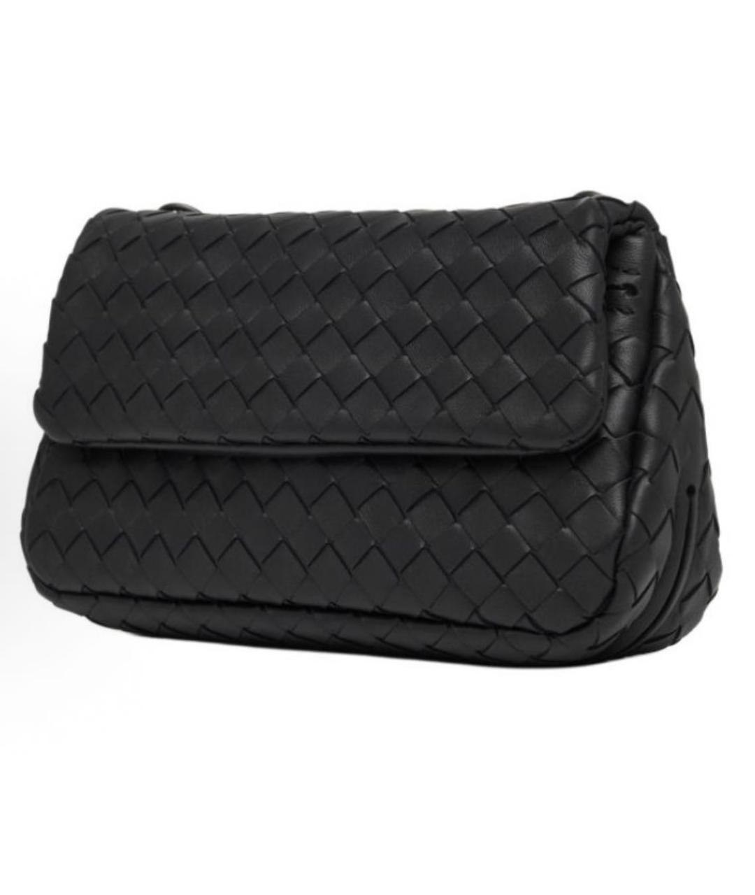 BOTTEGA VENETA Черная кожаная сумка через плечо, фото 4