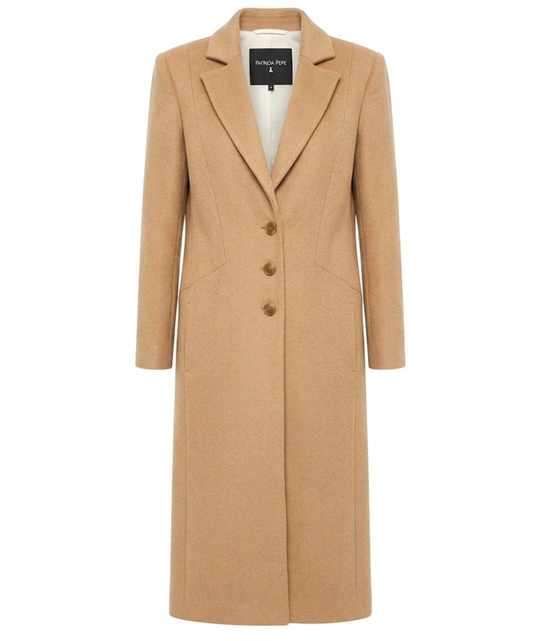 PATRIZIA PEPE Бежевое вискозное пальто, фото 1