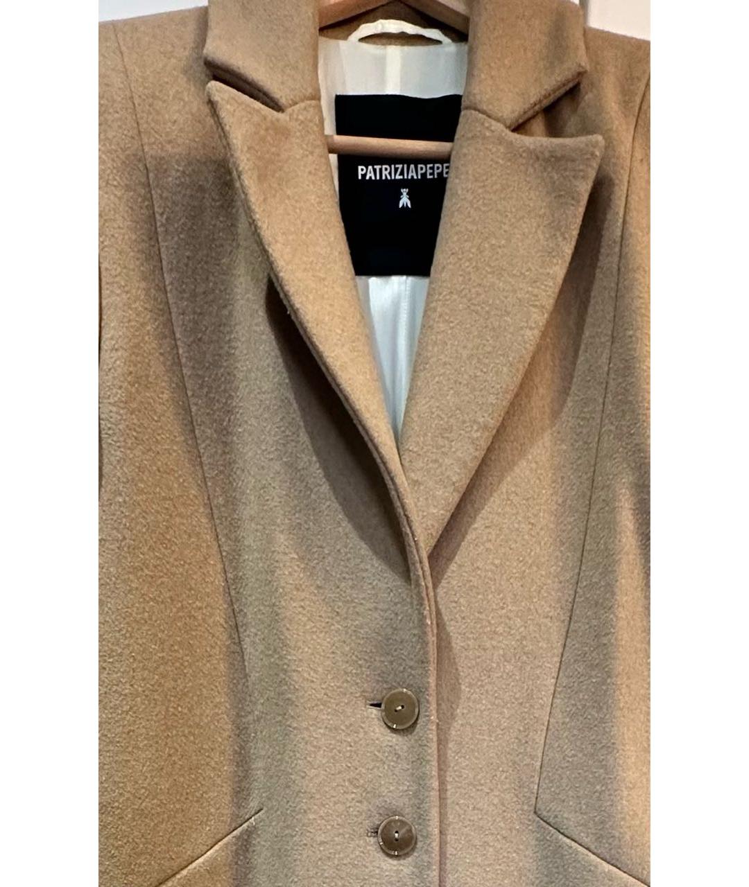 PATRIZIA PEPE Бежевое вискозное пальто, фото 4