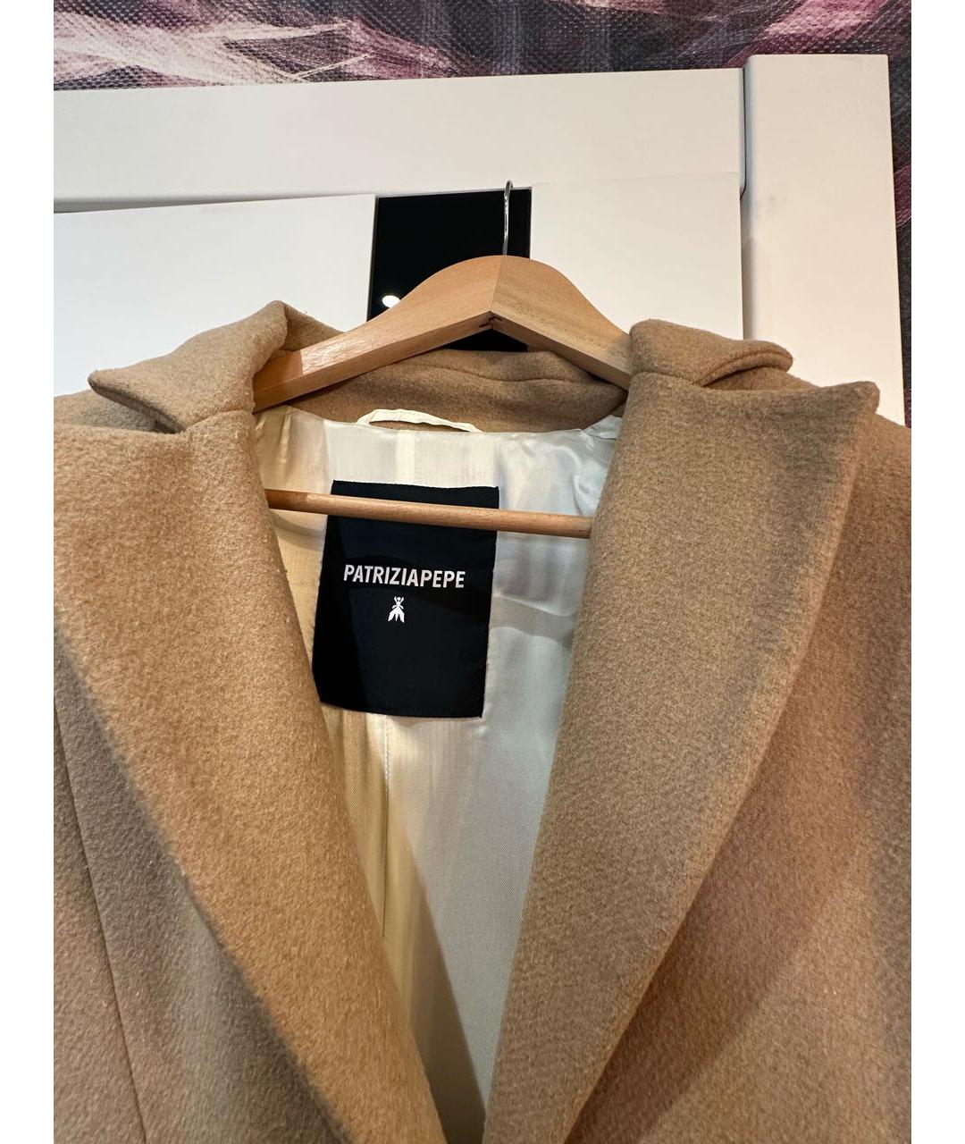 PATRIZIA PEPE Бежевое вискозное пальто, фото 3