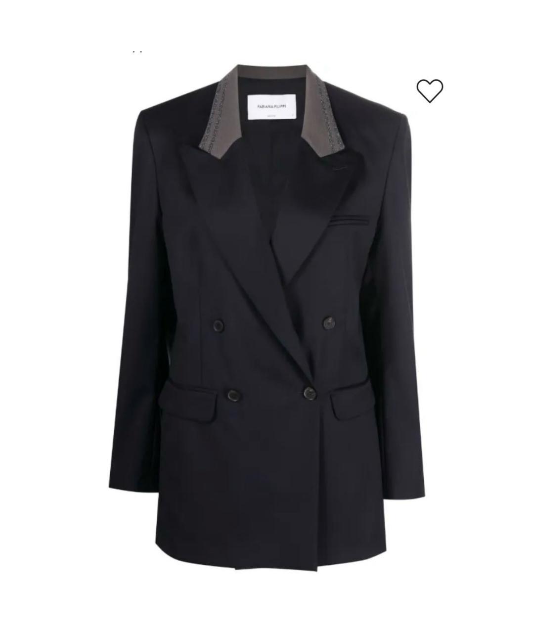 FABIANA FILIPPI Темно-синий шерстяной жакет/пиджак, фото 9